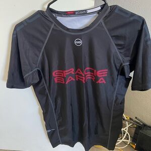 Unisex Black Gracie Barra Short Sleeved Rashguard